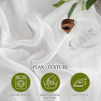NICETOWN White Linen Curtains 144 inch Length 2 Panels, Grommet Linen Weave - Image 6