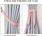 NICEEC 4 Pack Natural Cotton Rope Curtain Tiebacks Elegant Boho Style - Image 5