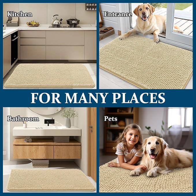 OLANLY Dog Door Mat for Muddy Paws 47x24, Absorbs Moisture and Dirt, Absorbent - Image 8