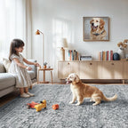 Lofus 6x9 Area Rug for Living Room, Soft Neutral Carpets for Bedroom Dining - Image 5