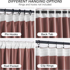RYB HOME Pink Velvet Curtains 72 inches - Image 4