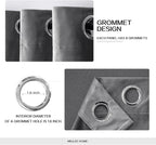 MIULEE 2 Panels Blackout Velvet Curtains Solid Soft Grommet Grey Curtains - Image 2
