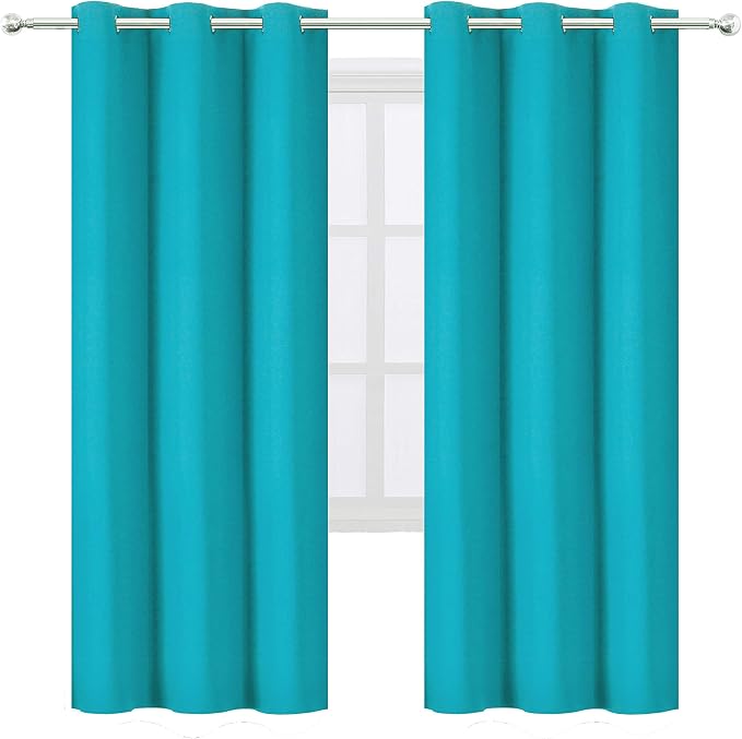 LEMOMO Teal Thermal Blackout Curtains/42 x 72 Inch/Set of 2 Panels Room - Image 2