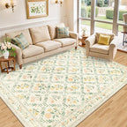 Area Rug Living Room Rugs: Floral 4x6 Washable Rug Vintage Soft Boho Non-Slip - Image 2