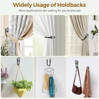 2 Pack Curtain Holdbacks, USFOOK Black Decorative Window Drapery Tiebacks - Image 7