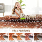 AROGAN Premium Deer Print Rug 4.6x5.2 Feet, Machine Washable Faux Fur Rug - Image 9