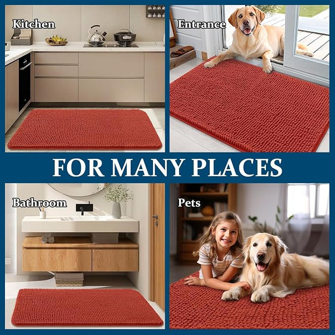OLANLY Dog Door Mat for Muddy Paws 47x17, Absorbs Moisture and Dirt, Absorbent - Image 8