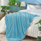 inhand Blue Fleece Twin Blanket, Super Soft Flannel Cozy Blankets - Image 3