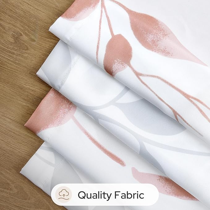 HOMEIDEAS Non-See-Through Pink and White Privacy Sheer Curtains 52 X 96 Inches - Image 6