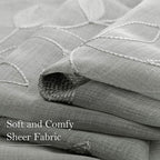 HOMEIDEAS Grey/Gray Sheer Kitchen Curtains 52 x 54 Inch Length 2 Panels - Image 5