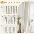 Guken Cream 100% Blackout Curtains 78 Inch Length 2 Panels Set - Image 6