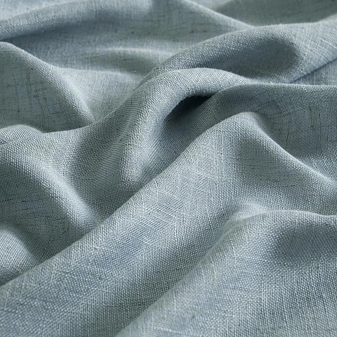 MIULEE Dusty Blue Linen Curtains 72 Inch Length 2 Panels - Image 3