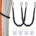 Wood Bead Curtain Tiebacks, KLOGTSIND Set of 2 Curtain Holdbacks by KLOGTSINDDirect