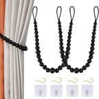 Wood Bead Curtain Tiebacks, KLOGTSIND Set of 2 Curtain Holdbacks by KLOGTSINDDirect