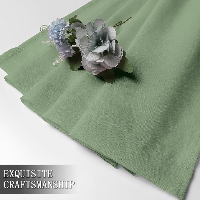 Tollpiz Sheer Curtains Linen Textured Living Room Curtain Sheers Light - Image 7