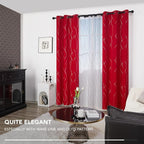 Deconovo Blackout Curtains, Christmas Red Curtain, Thermal Insulated - Image 3