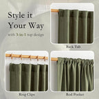 MYSKY HOME 72 Inches Long Semi Sheer Curtains Light Filtering Window Drapes - Image 4