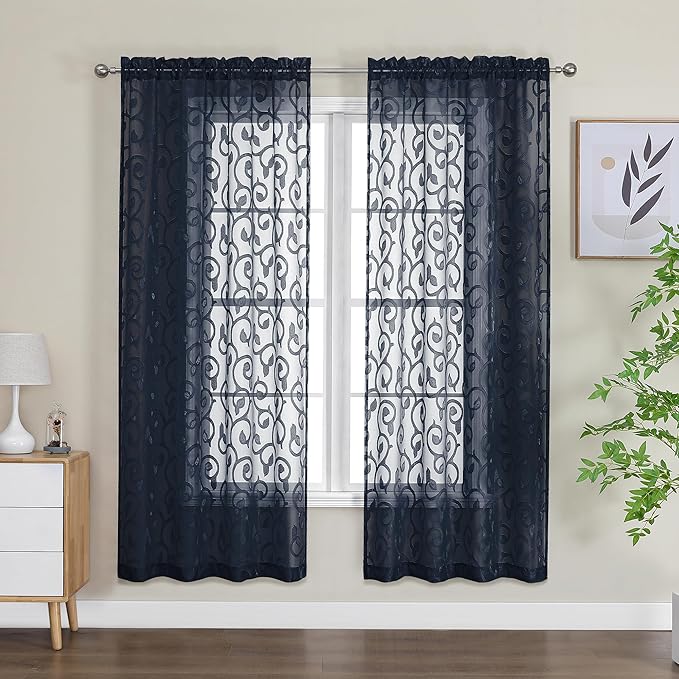 OWENIE Furman Sheer Curtains 63 inch Length by OWENIE