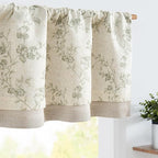 jinchan Linen Valance Curtains for Windows 16 Inch Christmas Decorations Floral by JINCHAN