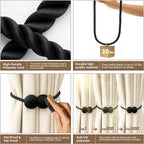 Hion Magnetic Curtain Tiebacks 4 Pack, Nickel-plated Metal and Polyester - Image 4