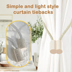 SRG Handmade Magnetic Curtain Tiebacks 2 Pack Sparkling Glass Wrapped Wooden - Image 2