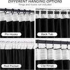 RYB HOME Black Velvet Curtains 96 inch, W52 x L96 inch, 2 Panels - Image 4