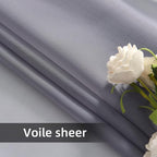 youleyar Solid Sheer Rod Pocket Curtain Voile Draperies 2 Panels White Beige - Image 4