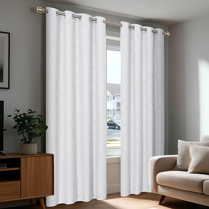 Deconovo White Curtains, Room Darkening Living Room Curtain, Thermal Insulated - Image 7