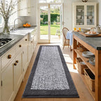 60x24 Long Bathroom Rugs Washable Non Slip, Dark Grey Bath Mat - Image 3