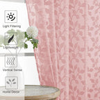 Chyhomenyc Blush Pink Sheer Curtains 54 Inch Length - Image 3