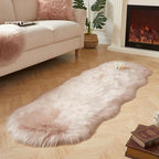 AMTOVO Faux Sheepskin Rug, 2 x 6 ft Faux Fur Rug - Image 2