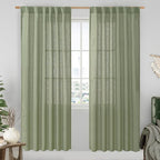 LAMIT Sage Green 80 inch Linen Curtains by LAMIT