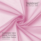 Simplebrand Pink Sheer Curtains 96 Inches Long, Light Filtering Rod Pocket - Image 6