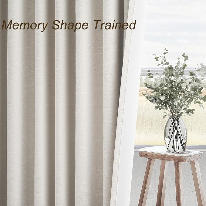 Birch Cream Extra Wide 72 Inches Blackout Curtains - Image 5