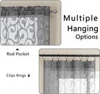 OWENIE Furman Sheer Curtains Tiers 36 inch Length, Lightweight Soft Airy Solid - Image 4