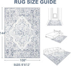 9x12 Area Rugs for Living Room: Washable Rug Vintage Large Rugs Soft Non Slip - Image 2
