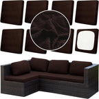 8Pcs Outdoor Cushion Covers, Patio Cushion Covers, Stretch Elastic Slipcovers by dreahoteztil
