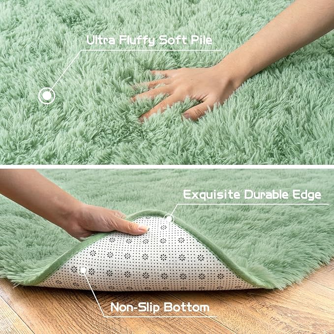 Pionblank Fluffy Large Rug for Living Room 6x9 Feet, Modern Soft Shag Area Rug - Image 8