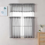Gwine Charcoal Grey Valances for Windows, Small Light Filtering Rod Pocket Cafe - Image 2