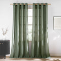 NICETOWN Linen Forest Green Curtains 96 inches Long, Grommet Privacy Assured by NICETOWN