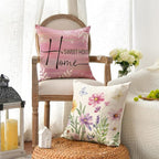 AVOIN colorlife Spring Saying Flowers Butterfly Pink Throw Pillow Covers - Image 3