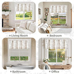 jinchan Linen Kitchen Valance for Windows 16 Inch Gray Floral Double Layer - Image 5