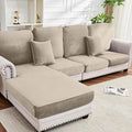 Couch Cover 8-Piece Elastic Velvet Couch Cushion Covers & Chaise Slipcovers by Taque