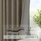 Brown Extra Long Blackout Curtains 108 Inch Long 9ft Back Tab Pocket Light - Image 5