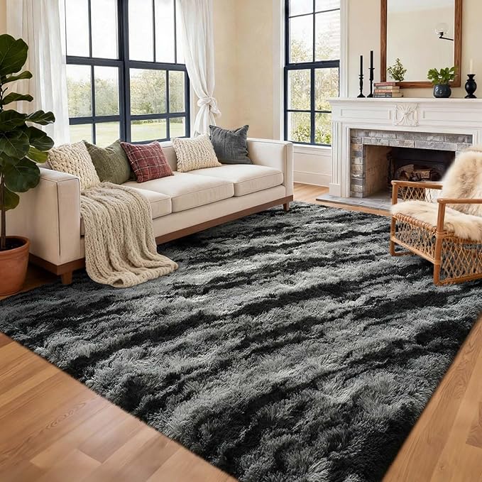 Area Rugs for Living Room, 5x7 Feet Soft Fluffy Shagg Plush Rug High Pile Large - Image 3