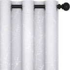 Deconovo Greyish White Curtains, Room Darkening Short Curtain, Thermal by Deconovo