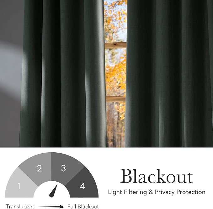 NICETOWN Faux Linen Sage Green Blackout Curtains 84 inches Long - Image 6