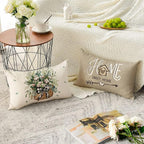 AVOIN Colorlife Bless Our Home Farmhouse Eucalyptus Leaves Throw Pillow Covers - Image 4