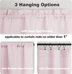 Chyhomenyc Blush Pink Valance for Windows, Light Filtering Faux Linen Solid - Image 5