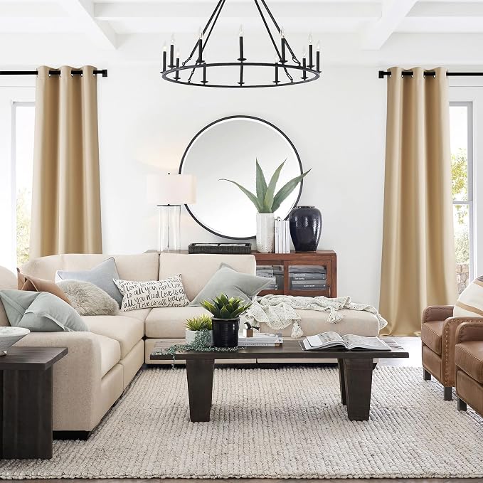 NICETOWN Blackout Biscotti Beige Curtains 84 inches Long, Thermal Insulated - Image 2